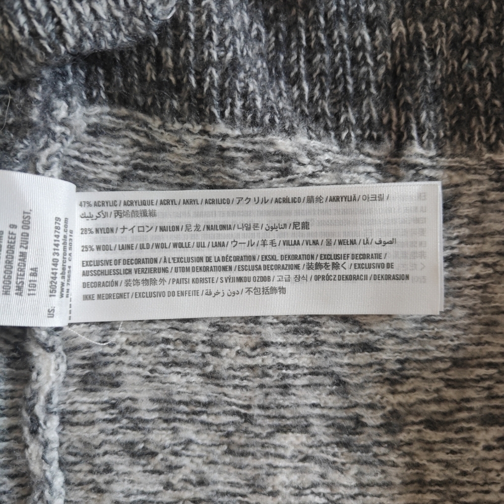 Abercrombie & Fitch Womens Cardigan Sweater Knit White Gray Open Front Draped S - Picture 6 of 6